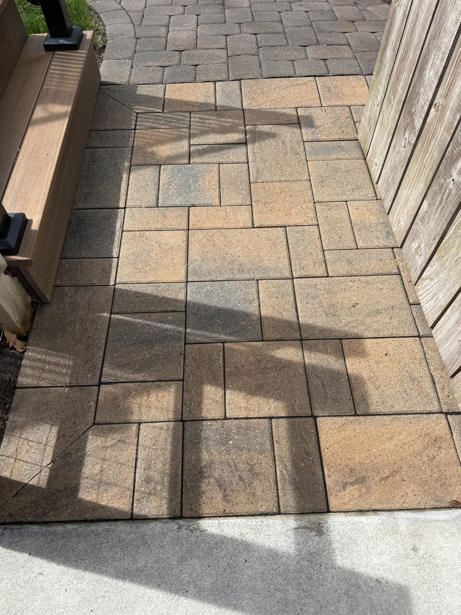 Sealed paver gate path with crisp dark joints in Union Hall, VA